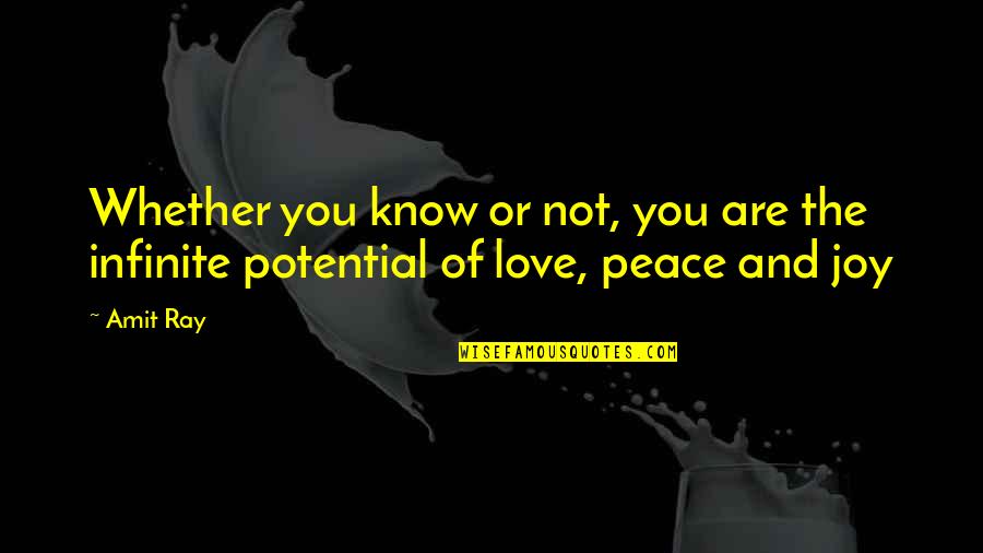 Peace Joy And Love Quotes By Amit Ray: Whether you know or not, you are the