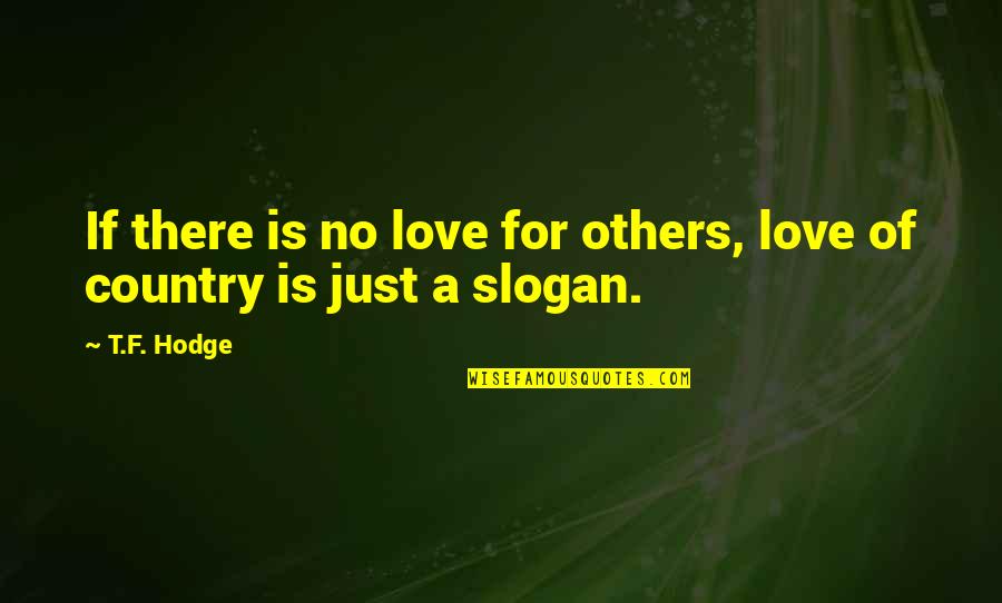 Peace Love Kindness Quotes By T.F. Hodge: If there is no love for others, love