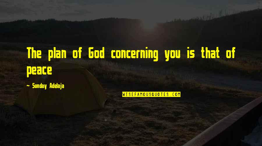 Peace Of God Quotes By Sunday Adelaja: The plan of God concerning you is that Peace Of God Quotes By Sunday Adelaja: The plan of God concerning you is that