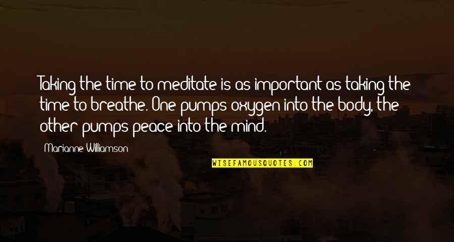 Peace Of Mind And Body Quotes By Marianne Williamson: Taking the time to meditate is as important