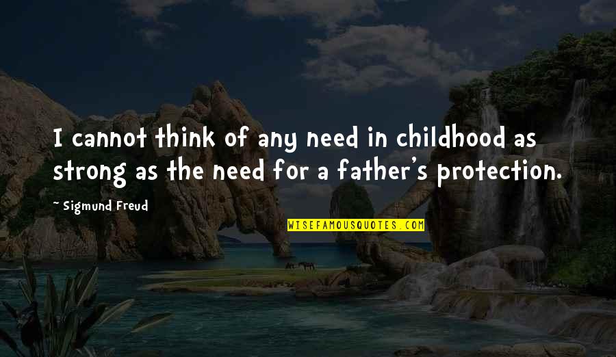 Peace Of Mind Goodreads Quotes By Sigmund Freud: I cannot think of any need in childhood