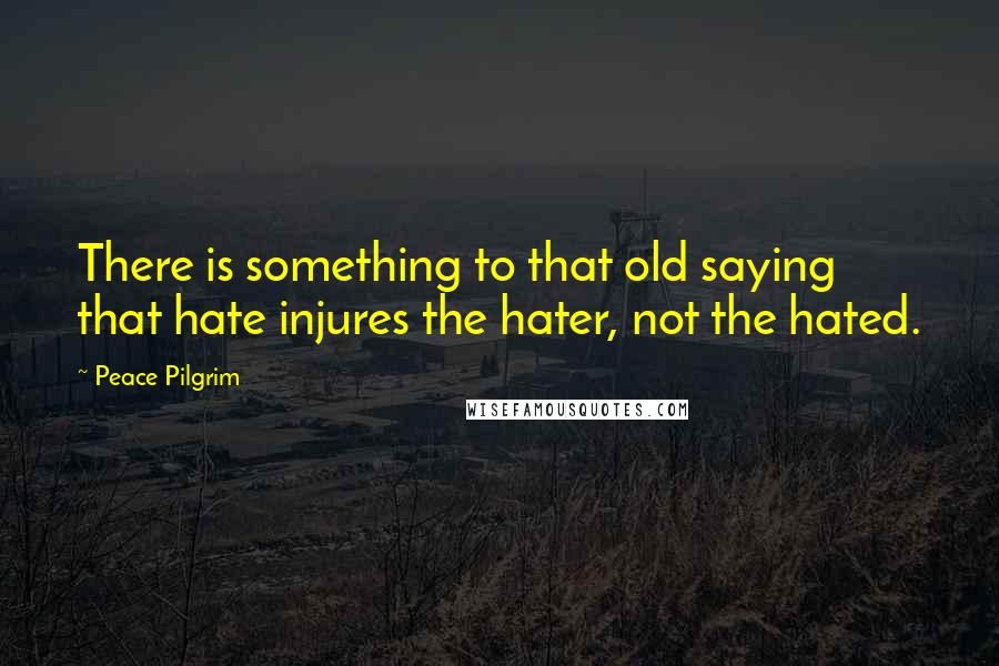 Peace Pilgrim quotes: There is something to that old saying that hate injures the hater, not the hated.