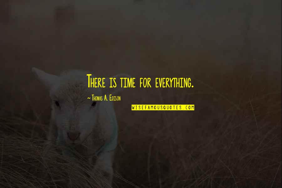 Peace Time Quotes By Thomas A. Edison: There is time for everything.