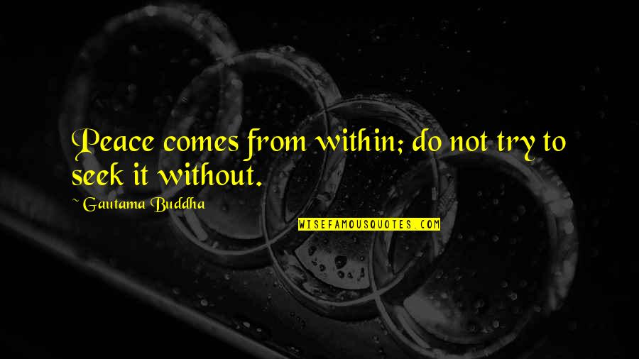 Peace Within Quotes By Gautama Buddha: Peace comes from within; do not try to