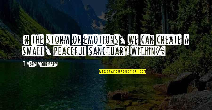 Peace Within Quotes By Mary Morrissey: In the storm of emotions, we can create