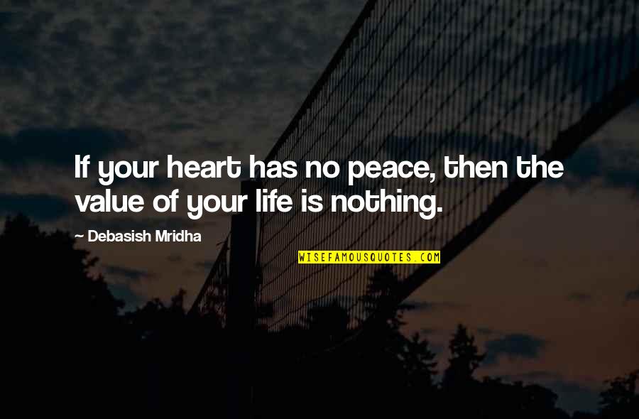 Peace Your Heart Quotes By Debasish Mridha: If your heart has no peace, then the