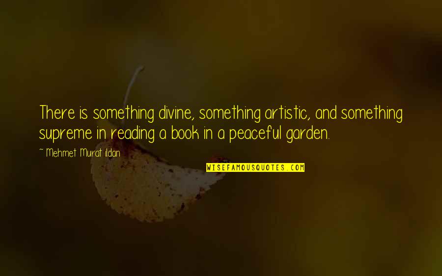 Peaceful Garden Quotes By Mehmet Murat Ildan: There is something divine, something artistic, and something