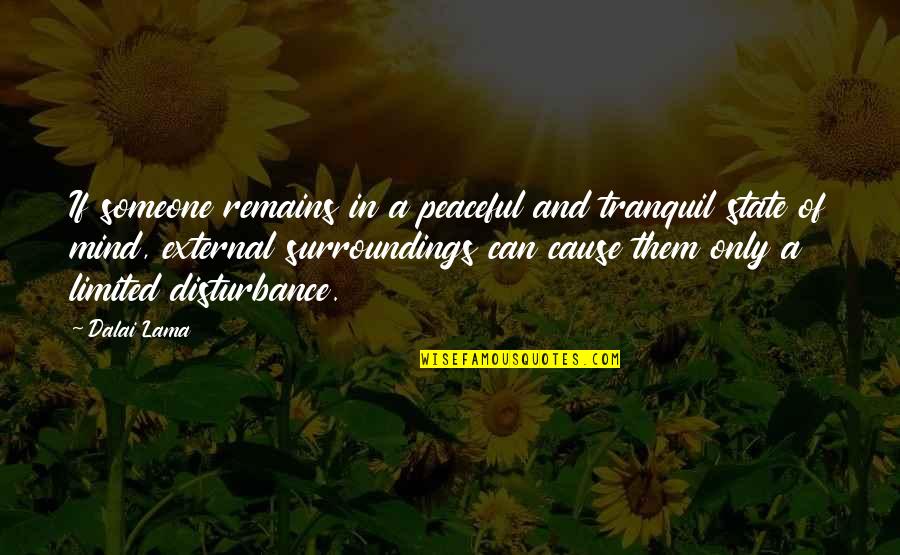 Peaceful Mind Quotes By Dalai Lama: If someone remains in a peaceful and tranquil