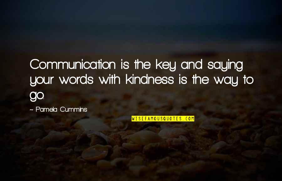 Peacethat Quotes By Pamela Cummins: Communication is the key and saying your words