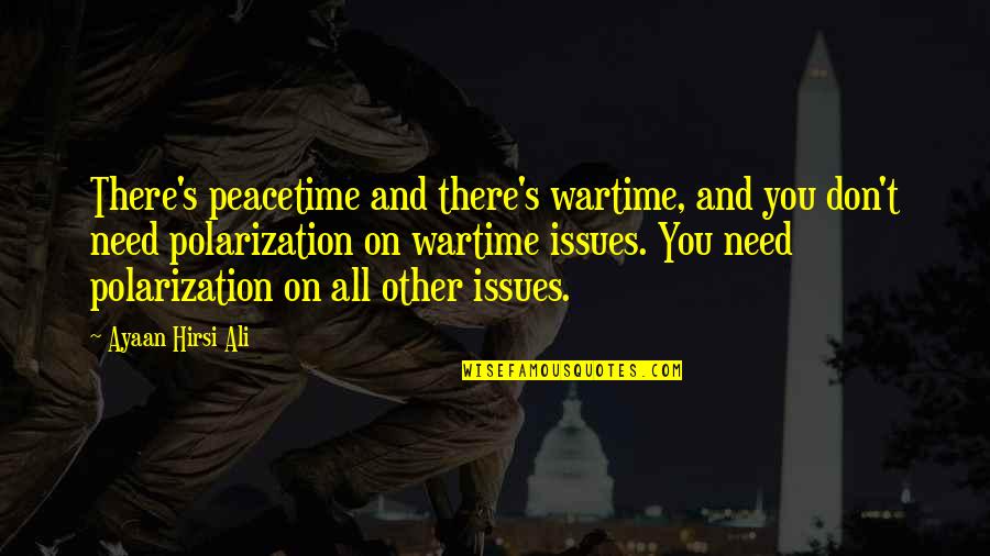 Peacetime Quotes By Ayaan Hirsi Ali: There's peacetime and there's wartime, and you don't