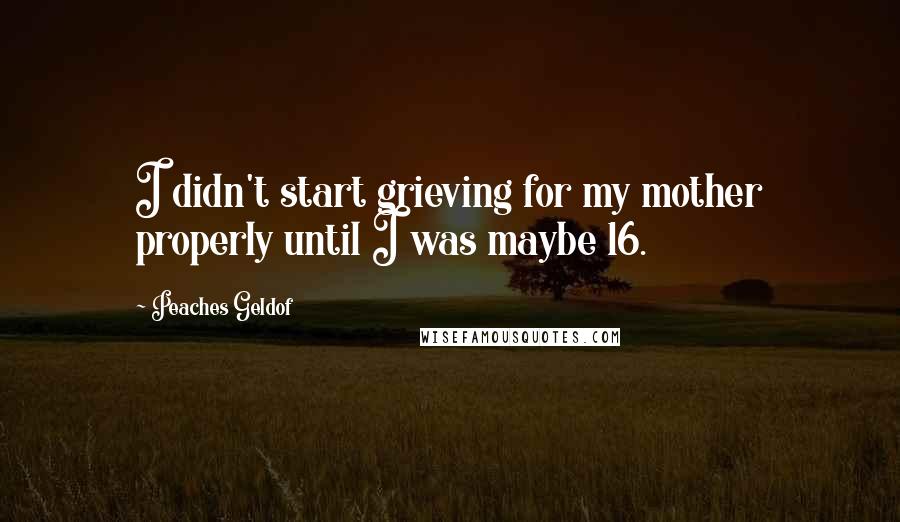 Peaches Geldof quotes: I didn't start grieving for my mother properly until I was maybe 16.