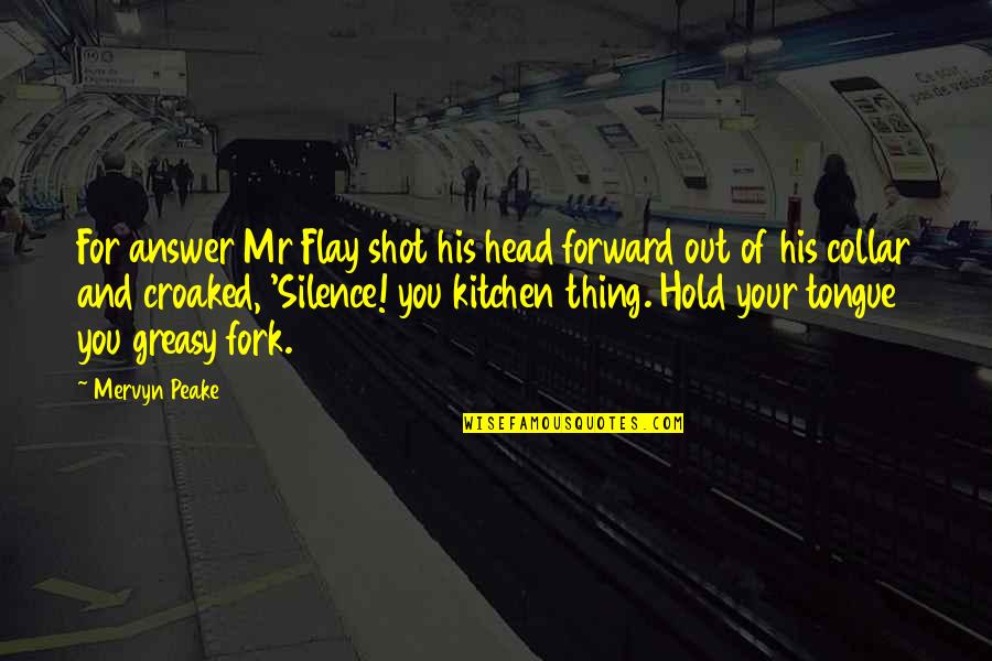 Peake Quotes By Mervyn Peake: For answer Mr Flay shot his head forward