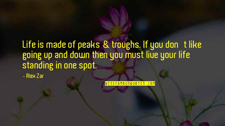 Peaks's Quotes By Alex Zar: Life is made of peaks & troughs. If
