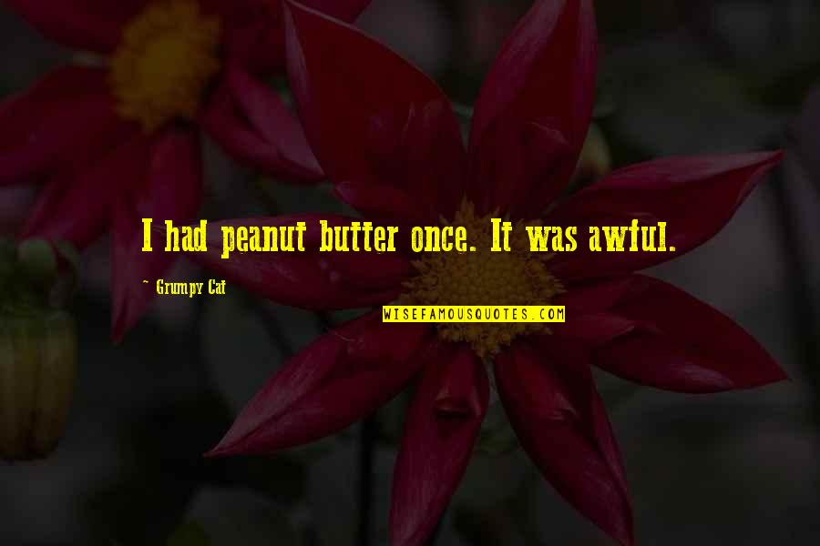 Peanut Butter Quotes By Grumpy Cat: I had peanut butter once. It was awful.