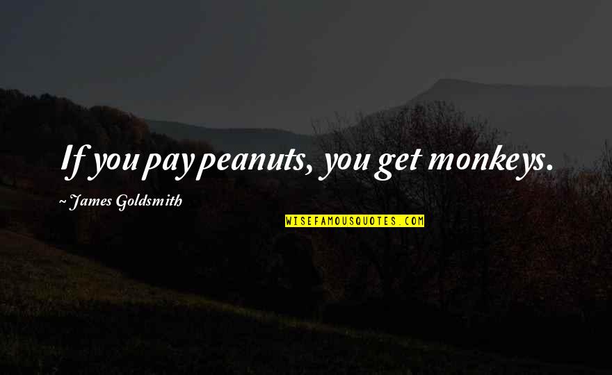 Peanuts Quotes By James Goldsmith: If you pay peanuts, you get monkeys.