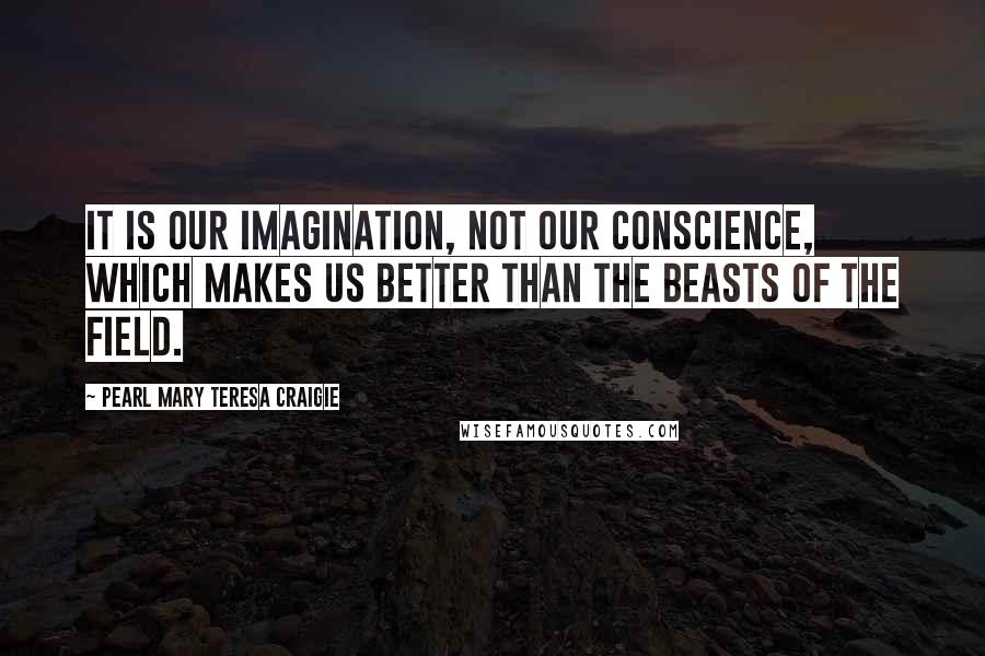 Pearl Mary Teresa Craigie quotes: It is our imagination, not our conscience, which makes us better than the beasts of the field.