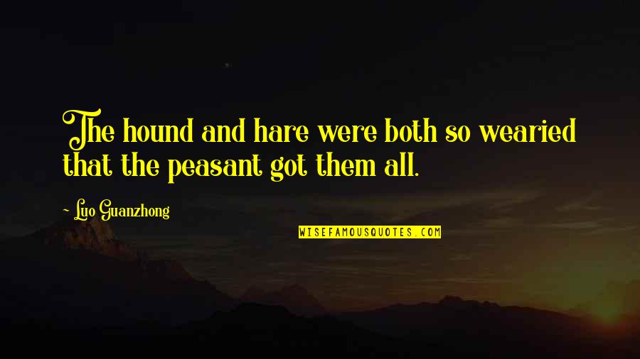 Peasant Quotes By Luo Guanzhong: The hound and hare were both so wearied