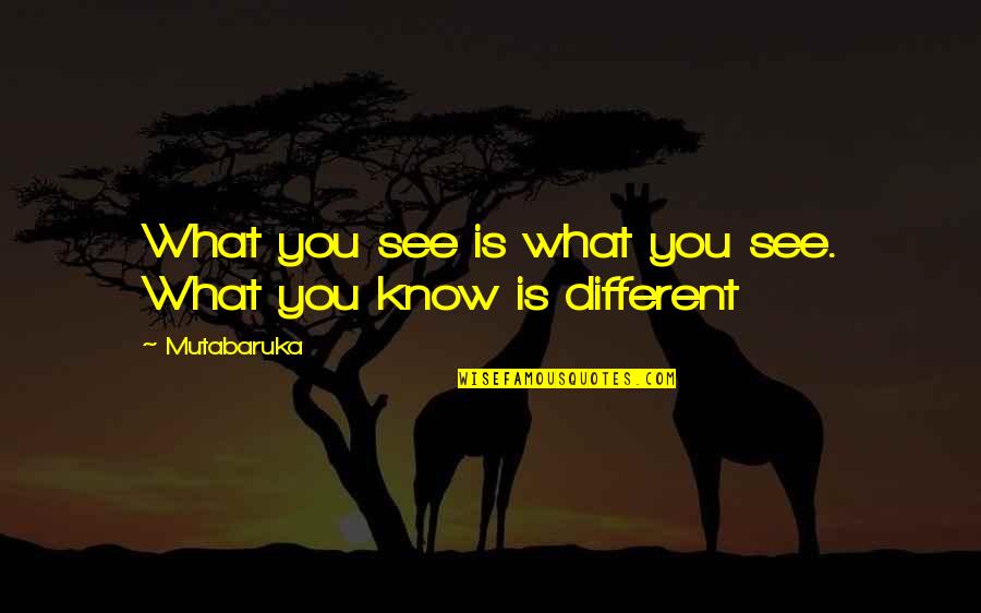 Peasens Quotes By Mutabaruka: What you see is what you see. What
