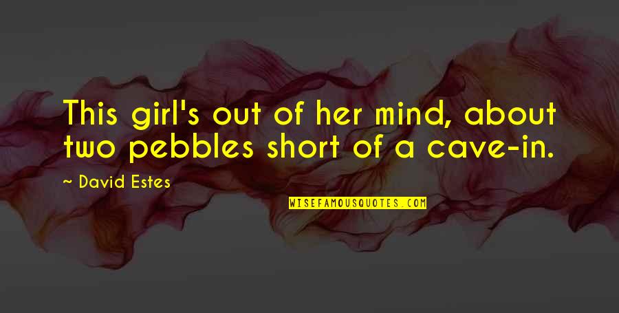 Pebbles Quotes By David Estes: This girl's out of her mind, about two