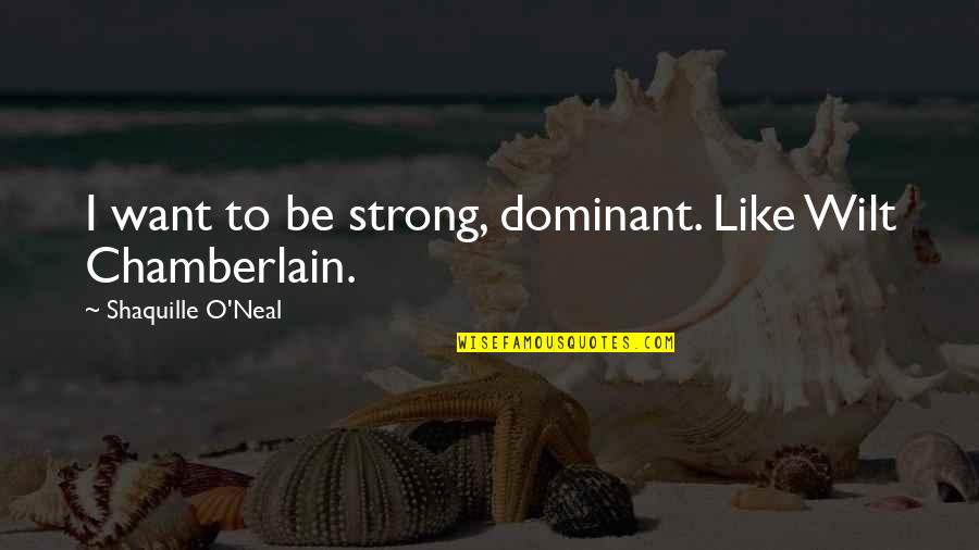 Peccator Latin Quotes By Shaquille O'Neal: I want to be strong, dominant. Like Wilt