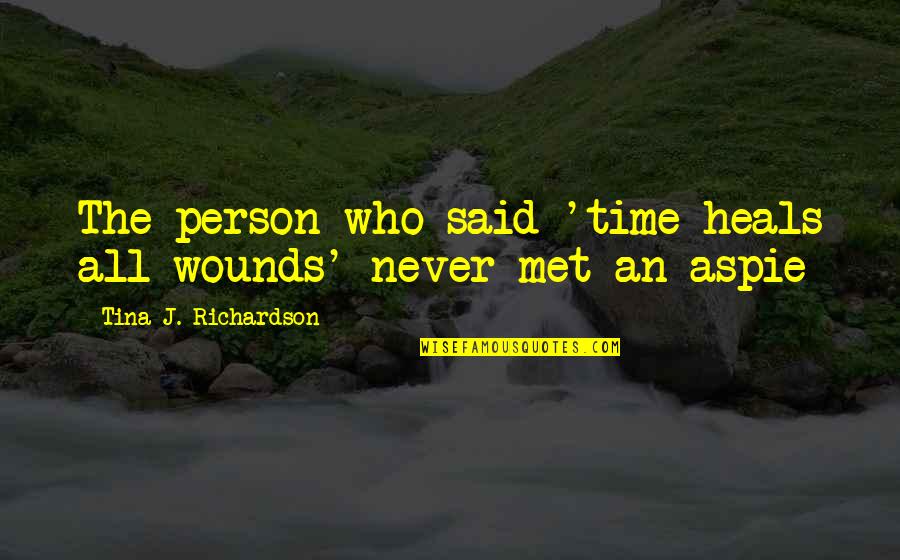 Pecchioli Research Quotes By Tina J. Richardson: The person who said 'time heals all wounds'