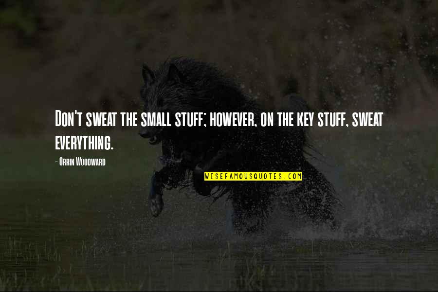 Peckinpah Quotes By Orrin Woodward: Don't sweat the small stuff; however, on the