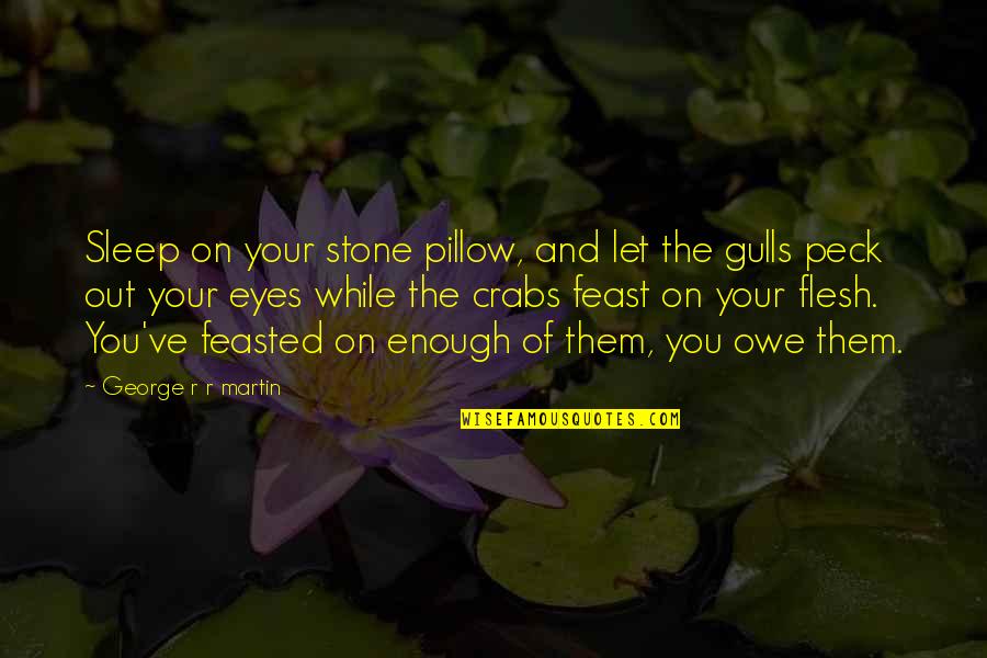 Peck's Quotes By George R R Martin: Sleep on your stone pillow, and let the