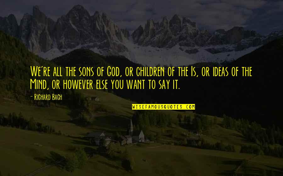 Pecs Quotes By Richard Bach: We're all the sons of God, or children