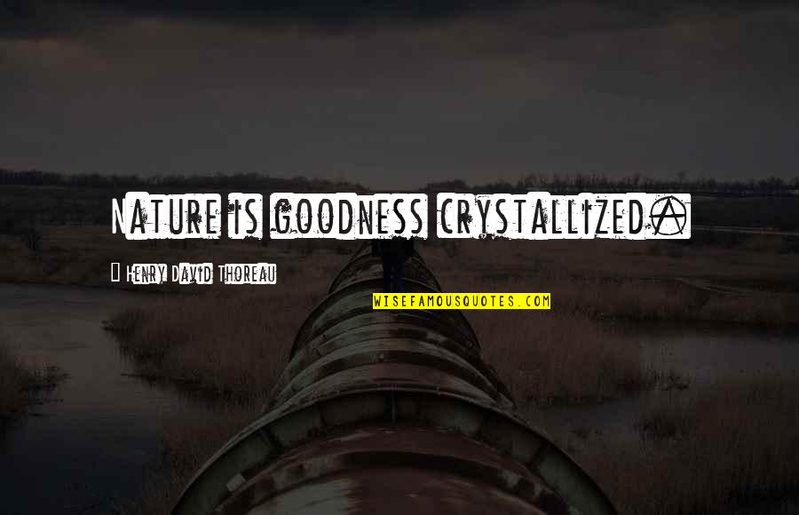Peculiar Oeuvre Of Excrements Quotes By Henry David Thoreau: Nature is goodness crystallized. Peculiar Oeuvre Of Excrements Quotes By Henry David Thoreau: Nature is goodness crystallized.