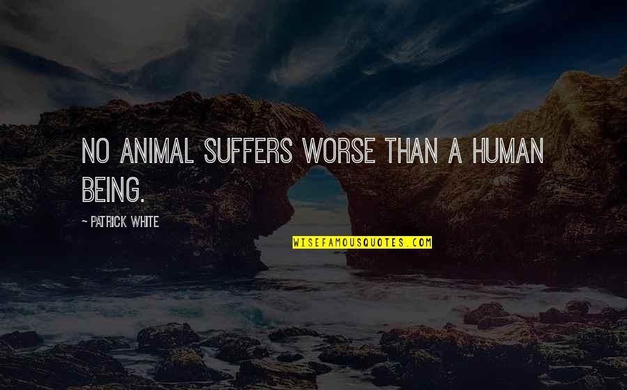 Peddicord Plumbing Quotes By Patrick White: No animal suffers worse than a human being. Peddicord Plumbing Quotes By Patrick White: No animal suffers worse than a human being.