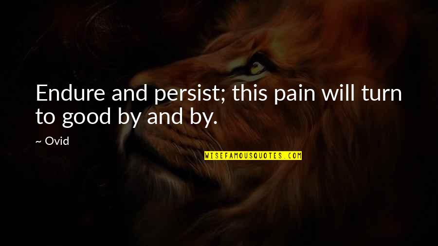 Peddlar Quotes By Ovid: Endure and persist; this pain will turn to