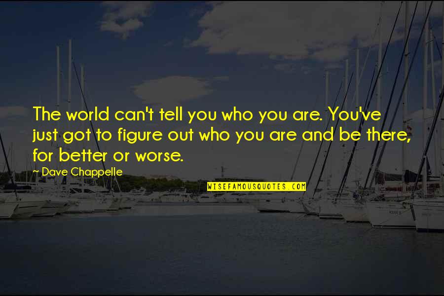 Pedregosa Partners Quotes By Dave Chappelle: The world can't tell you who you are.