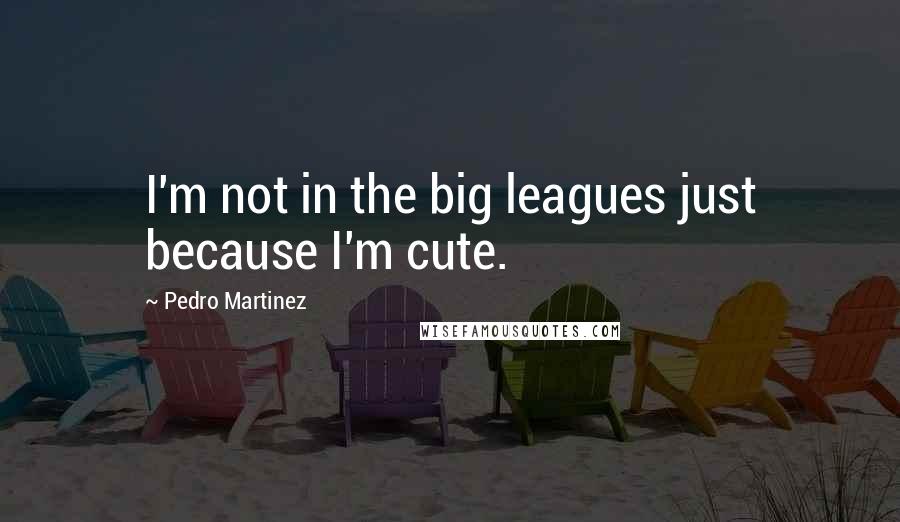 Pedro Martinez quotes: I'm not in the big leagues just because I'm cute.