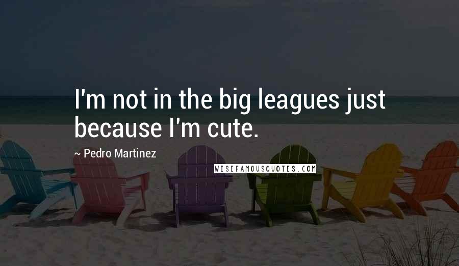 Pedro Martinez quotes: I'm not in the big leagues just because I'm cute.