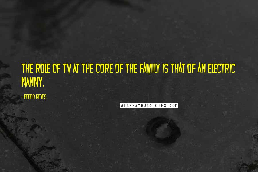 Pedro Reyes quotes: The role of TV at the core of the family is that of an electric nanny.
