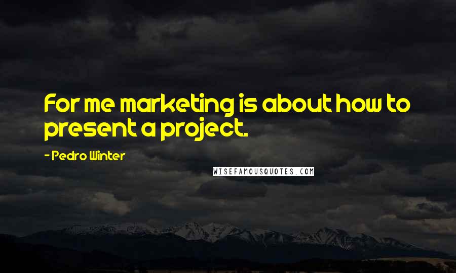 Pedro Winter quotes: For me marketing is about how to present a project.