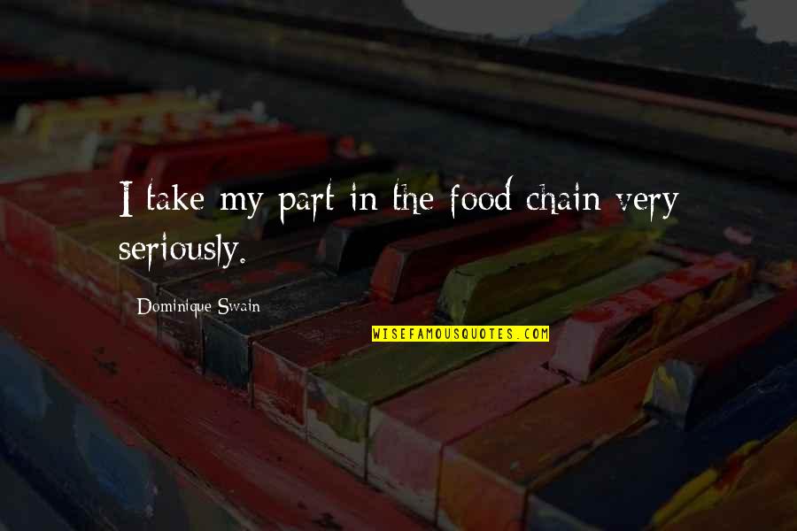 Pedrotenecela Quotes By Dominique Swain: I take my part in the food chain Pedrotenecela Quotes By Dominique Swain: I take my part in the food chain