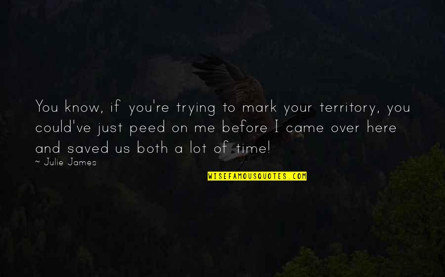 Peed Quotes By Julie James: You know, if you're trying to mark your