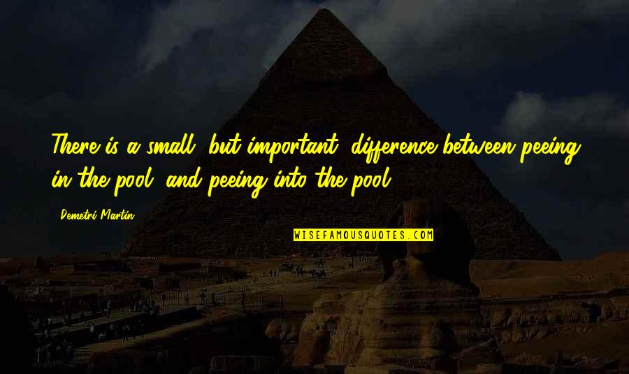 Peeing Quotes By Demetri Martin: There is a small, but important, difference between