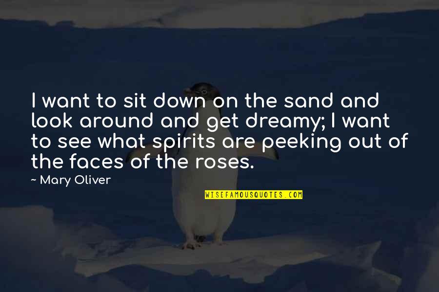 Peeking Quotes By Mary Oliver: I want to sit down on the sand