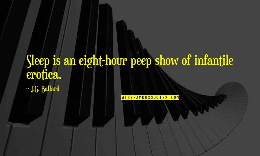 Peep Show Quotes By J.G. Ballard: Sleep is an eight-hour peep show of infantile