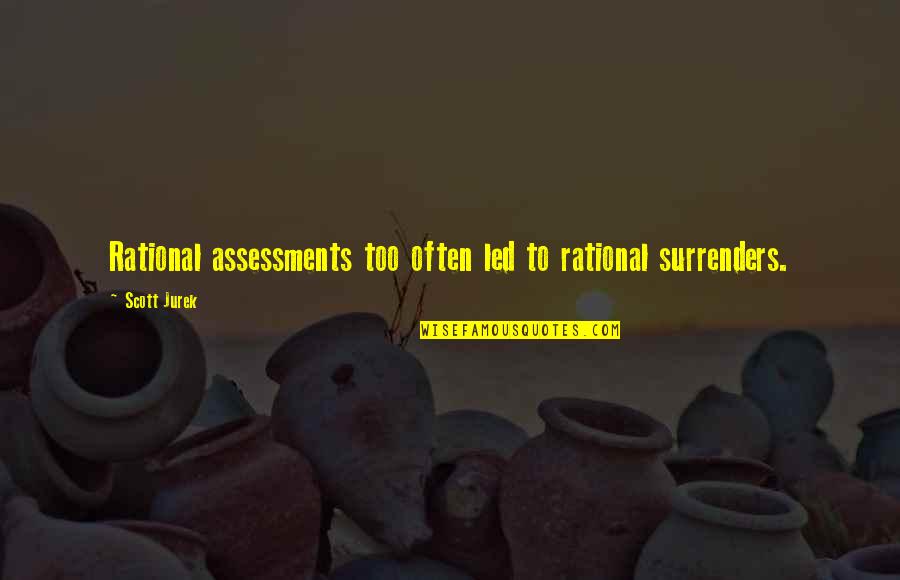 Peepholes Wifi Quotes By Scott Jurek: Rational assessments too often led to rational surrenders.