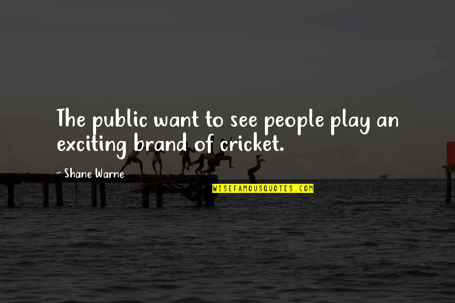 Peer Educator Quotes By Shane Warne: The public want to see people play an