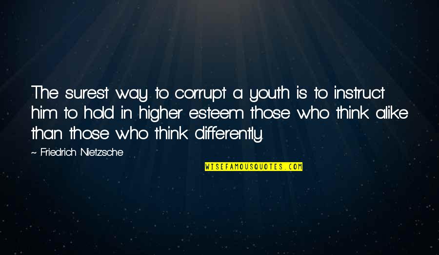Peer Quotes By Friedrich Nietzsche: The surest way to corrupt a youth is