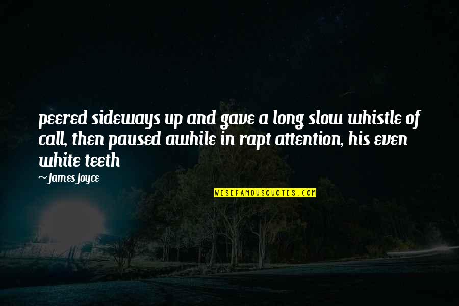 Peered Out Quotes By James Joyce: peered sideways up and gave a long slow