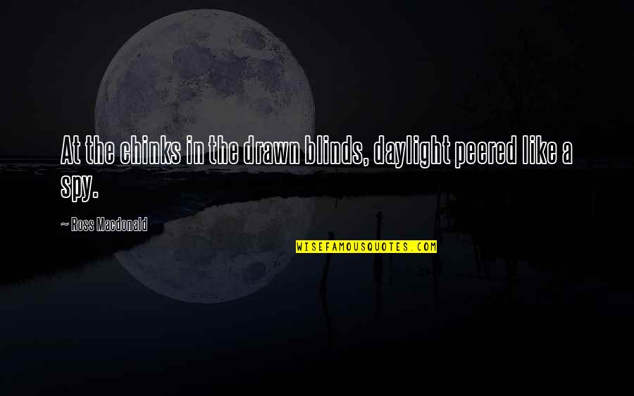 Peered Out Quotes By Ross Macdonald: At the chinks in the drawn blinds, daylight