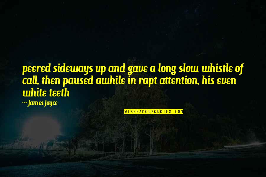 Peered Quotes By James Joyce: peered sideways up and gave a long slow