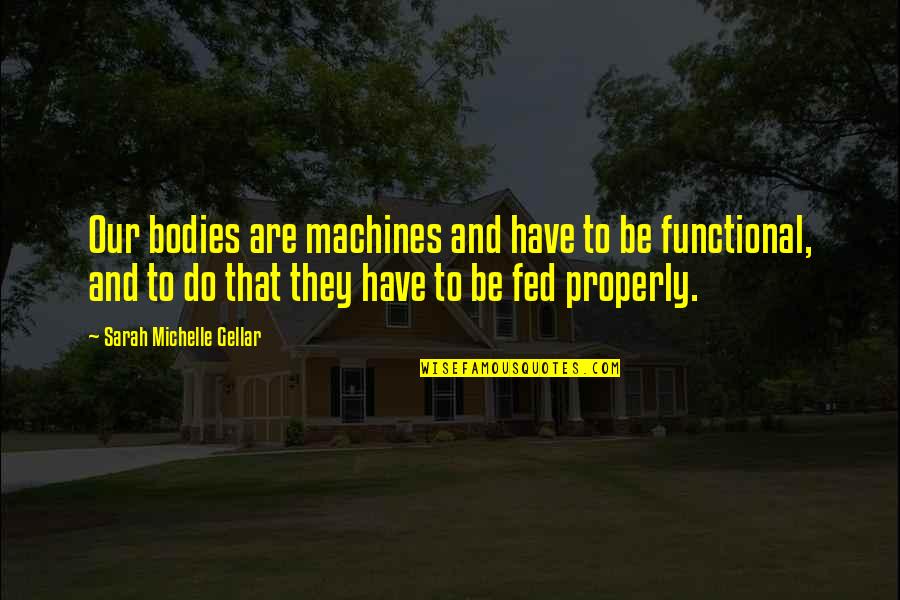 Peevey Hippo Quotes By Sarah Michelle Gellar: Our bodies are machines and have to be Peevey Hippo Quotes By Sarah Michelle Gellar: Our bodies are machines and have to be