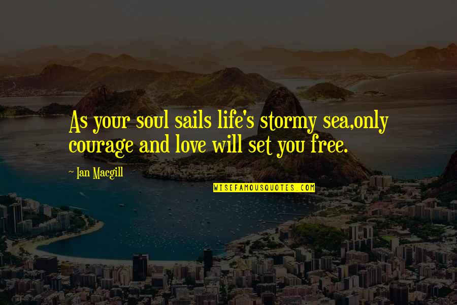 Peg Stock Quotes By Ian Macgill: As your soul sails life's stormy sea,only courage