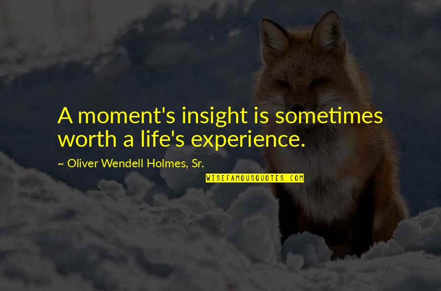Pegamento Quotes By Oliver Wendell Holmes, Sr.: A moment's insight is sometimes worth a life's Pegamento Quotes By Oliver Wendell Holmes, Sr.: A moment's insight is sometimes worth a life's